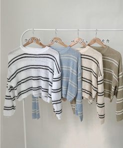 miniministore 透かし編み ニットトップス ボーダー夏服【ゆうパケット可】