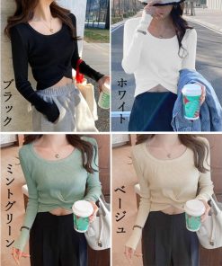 miniministore ニットトップス クロップド丈 リブニット【ゆうパケット可】