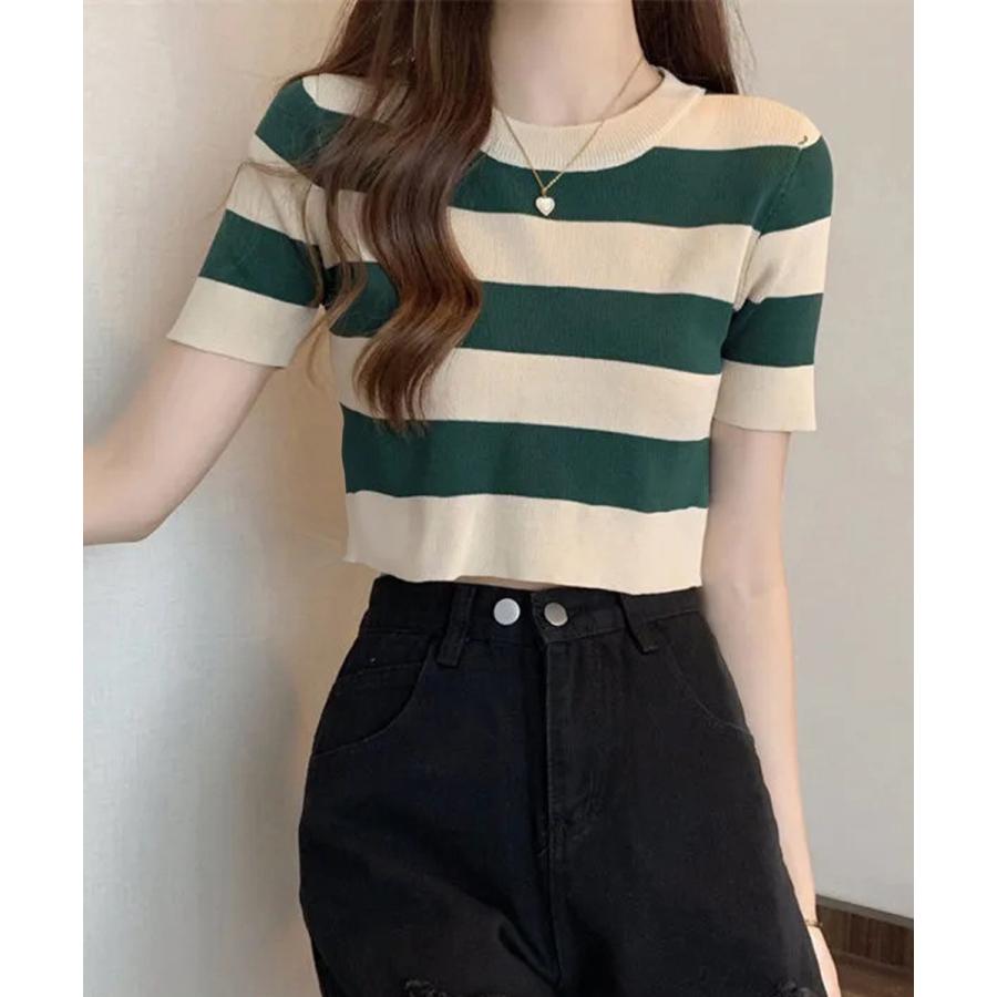 miniministore サマーニット ボーダー柄 半袖ニットソー【ゆうパケット】 - 画像 (4)