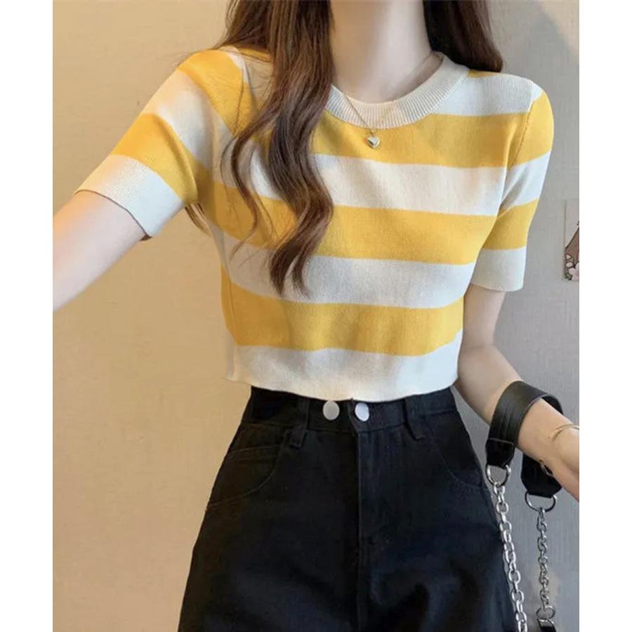 miniministore サマーニット ボーダー柄 半袖ニットソー【ゆうパケット】 - 画像 (5)