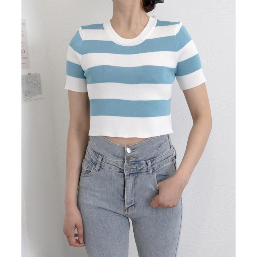 miniministore サマーニット ボーダー柄 半袖ニットソー【ゆうパケット】 - 画像 (6)