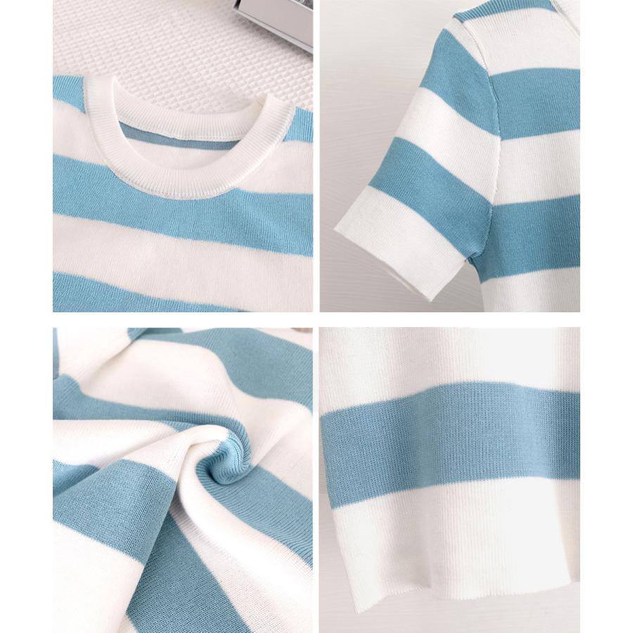miniministore サマーニット ボーダー柄 半袖ニットソー【ゆうパケット】 - 画像 (9)