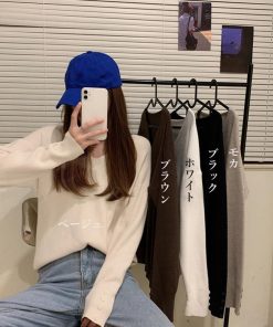 miniministore ニットトップス レディース Vネック 長袖 ニットセーター 無地 ボタン飾り プルオーバー シンプルニット 秋冬 きれいめ【ゆうパケット可】