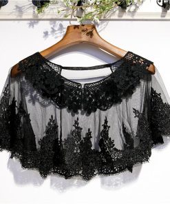 ウエディングショール ウェディングケープ ウェディングショール ブラック ケープ ブライダル 結婚式 二次会 披露宴 花嫁 肩掛け 春夏 黒色 レース