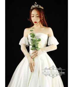 ウエディンググローブ ロンググローブ フィンガーレス ウェディング手袋 ブライダル 結婚式 花嫁 二次会 披露宴 前撮り レース フリル ドレスアレンジ
