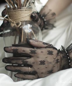 ウェディンググローブ ウエディンググローブ ショートグローブ レース ブラック 指あり ウェディング 手袋 ブライダル 結婚式 花嫁 二次会 披露宴 前撮り