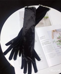 ウェディンググローブ ウエディンググローブ ロンググローブ ベルベット ブラック 指あり パーティー 手袋 ブライダル 結婚式 花嫁 二次会 披露宴 前撮り