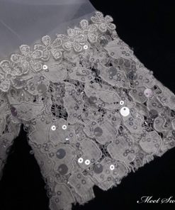 ウェディンググローブ ウエディンググローブ ミディアムグローブ レース 切替 花 指あり ウェディング 手袋 ブライダル 結婚式 花嫁 二次会 披露宴 前撮り