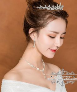ウエディング ヘアアクセサリー ティアラ ネックレス イヤリング 花嫁 ウェディング小物 結婚式 ヘッドドレス ブライダル パーティー 二次会 前撮り 披露宴 花