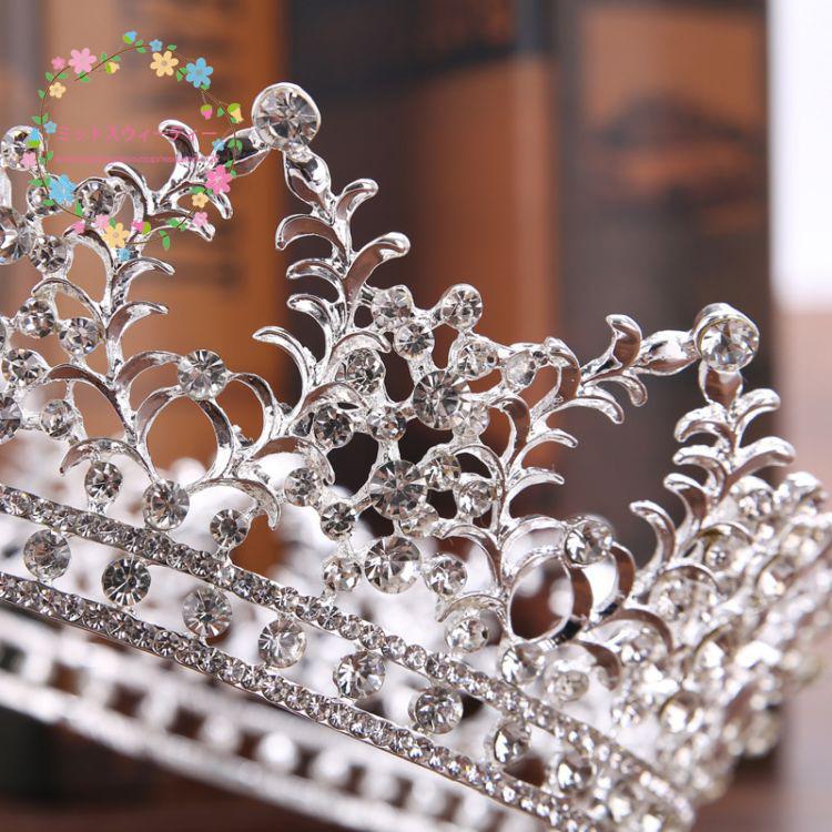 ヴィンテージ ティアラ クラウン 王冠 花嫁 ウェディング アクセサリー プリンセスティアラ 結婚式 披露宴 二次会 演奏会 ラインストーンクラウン ゴージャス - 画像 (5)