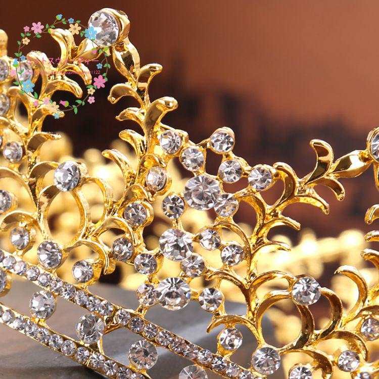 ヴィンテージ ティアラ クラウン 王冠 花嫁 ウェディング アクセサリー プリンセスティアラ 結婚式 披露宴 二次会 演奏会 ラインストーンクラウン ゴージャス - 画像 (6)