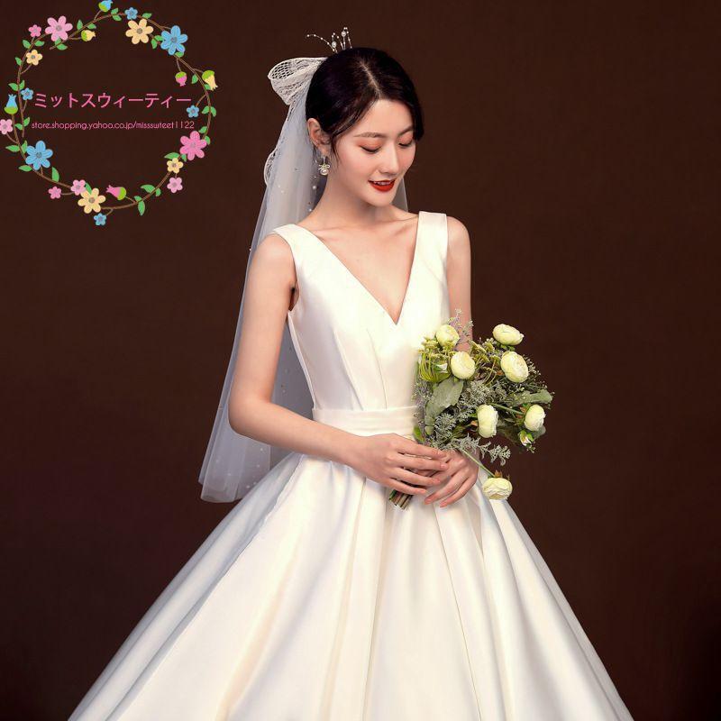 リボン ベール ウエディング ウェディング 腰丈 ミドル丈 チュール ウェディングベール ウエディングベール ブライダル 可愛い おしゃれ 大人 リゾート 前撮り - 画像 (3)