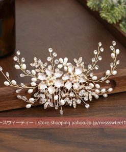 ウエディング ヘッドドレス コーム 花 イヤリング 髪飾り 花嫁 ウェディング 結婚式 発表会 演奏会 披露宴 ブライダル パーティー 二次会 ヘアアクセサリー