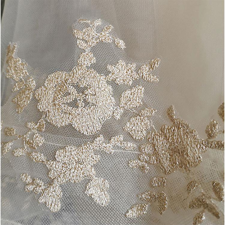 ウエディングベール オフホワイト シャンパン ウェディングベール ミディアムベール フェイスアップベール 花柄 ブライダル 結婚式 二次会 披露宴 花嫁 挙式 - 画像 (6)