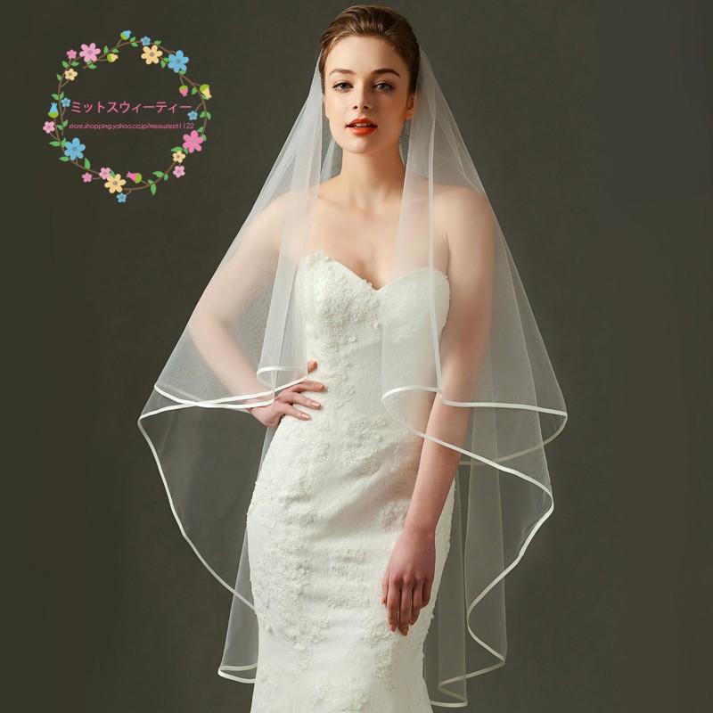 ロングベール ウエディングベール 結婚式 ベール 安い ブライダル 花嫁 レース 披露宴 ブライダルベール 二次会 チャペルベール オフホワイト - 画像 (2)