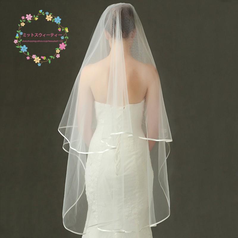 ロングベール ウエディングベール 結婚式 ベール 安い ブライダル 花嫁 レース 披露宴 ブライダルベール 二次会 チャペルベール オフホワイト - 画像 (3)