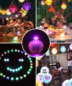 Xthuge 150個 ミニラウンドフラッシュLEDボールランプ バルーンライト 長いスタンバイタイムボールバルーンライト ペーパーランタン パーティ