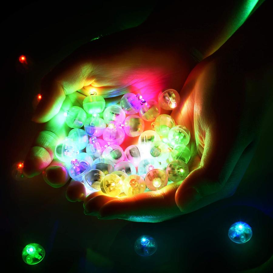 Xthuge 150個 ミニラウンドフラッシュLEDボールランプ バルーンライト 長いスタンバイタイムボールバルーンライト ペーパーランタン パーティ - 画像 (4)