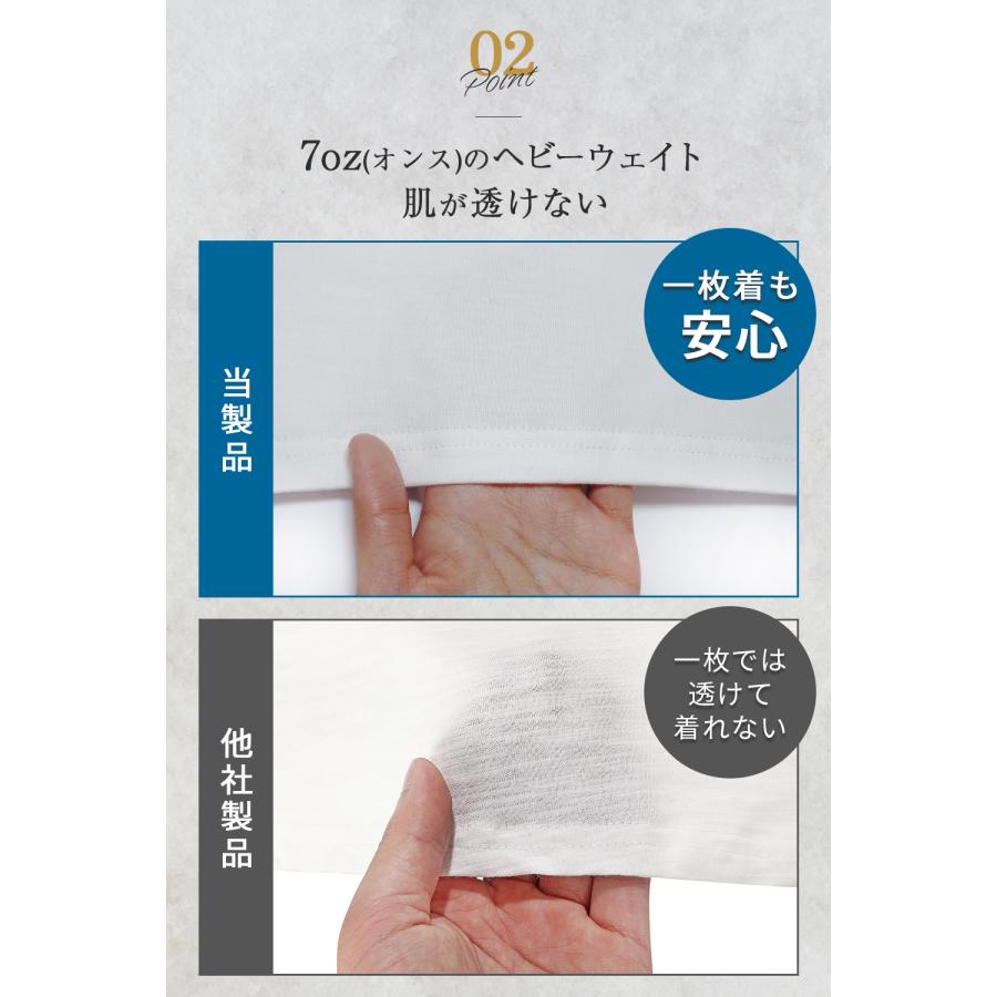 BALLOT tシャツ メンズ 半袖 無地 厚手 Tシャツ ヘビーウェイト 3枚組 白 黒 ドライ 大きいサイズ まとめ買い バロット - 画像 (8)