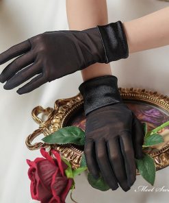 ウェディンググローブ ウエディンググローブ ショートグローブ サテン オーガンジーグローブ ブライダル 結婚式 花嫁 二次会 披露宴 前撮り ブラック 黒