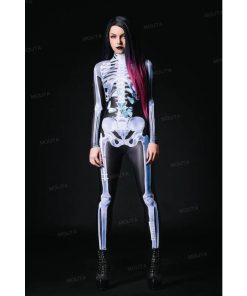 ハロウィン コスプレ 衣装 ジャンプスーツ 骸骨 全身タイツ レディース メンズ どくろ ドクロ スケルトン バンパイア 制服 ボディースーツ 大人用