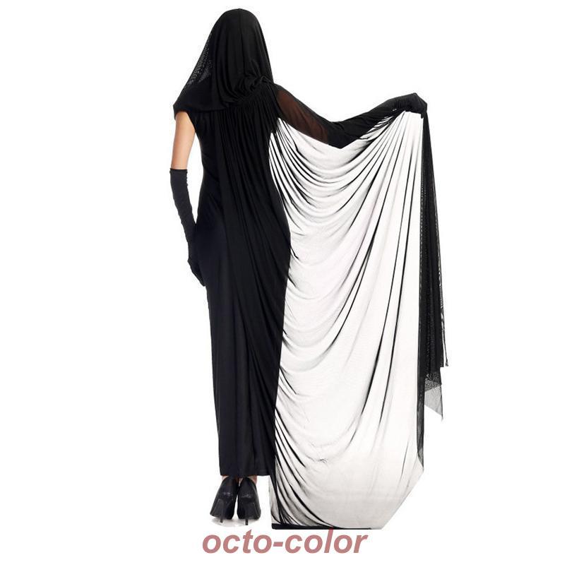 コスプレ衣装 吸血鬼 魔女 巫女 貴婦人 ドレス 3点セット ケープ ワンピース グローブ レディース おばけ 演出服 ヴァンパイア イベント 文化祭 - 画像 (4)