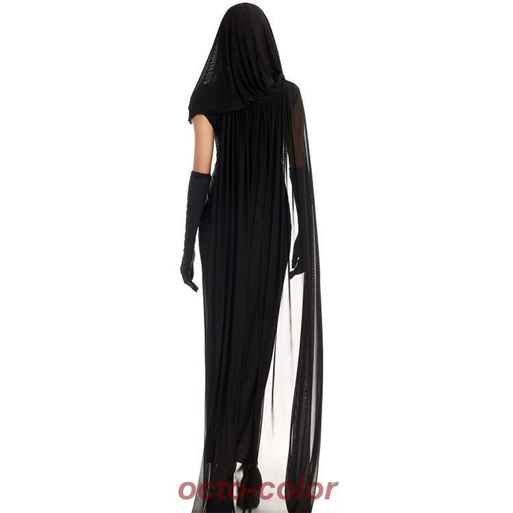 コスプレ衣装 吸血鬼 魔女 巫女 貴婦人 ドレス 3点セット ケープ ワンピース グローブ レディース おばけ 演出服 ヴァンパイア イベント 文化祭 - 画像 (5)