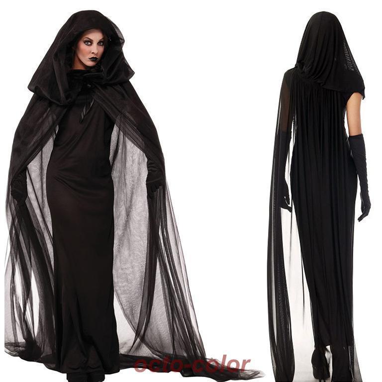 コスプレ衣装 吸血鬼 魔女 巫女 貴婦人 ドレス 3点セット ケープ ワンピース グローブ レディース おばけ 演出服 ヴァンパイア イベント 文化祭 - 画像 (6)