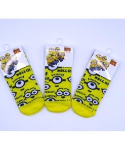 【送料無料】 版権 キッズソックス (ミニオンズ)(イエロー)(13-18cm)(3足セット) / みっとめるへん社