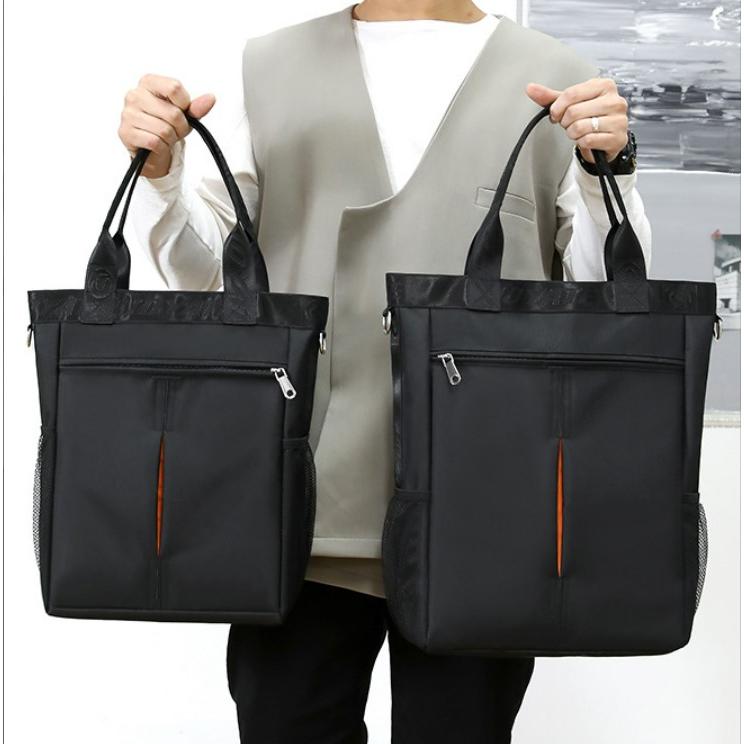 トートバッグ メンズ ビジネス 縦長 a4 大容量 2way レディース ポケット多い ナイロン ショルダーバッグ 男女兼用 ユニセックス シンプル カジュアル - 画像 (7)