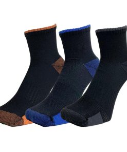 靴下 メンズスポーツソックス 消臭 ロイカCFショート丈 3足セット つま先 かかと 母趾球 3点補強 足元安定 ゴルフ 25cm-27cm 27cm-29cm 新学期 就活