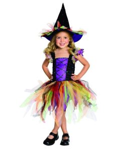 売切価格/ 魔女 グリッター ウィッチ キッズ コスチューム 90-135cm 女の子 ルービーズ ハロウィン 仮装 子供 衣装 コスプレ