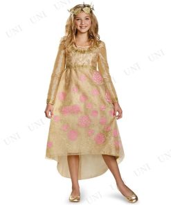 Disney 残り1点 コスプレ 仮装 衣装 ハロウィン コスチューム アニメ キッズ 子ども用 オーロラ姫 戴冠式ドレスDX 女の子用 S(4-6x)