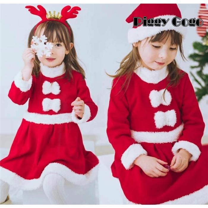 サンタ服 女の子 キッズ サンタ コスプレ サンタクロース クリスマス衣装 2点セット ワンピース フード付き コスチューム 仮装 演出服 子供服 可愛い