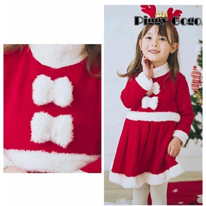 サンタ服 女の子 キッズ サンタ コスプレ サンタクロース クリスマス衣装 2点セット ワンピース フード付き コスチューム 仮装 演出服 子供服 可愛い - 画像 (4)