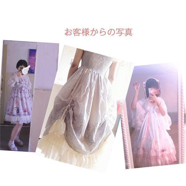 パニエレディーススカートロリータワイヤー無しゴスロリソフトチュールボリュームアップホワイトミディ丈チュールスカート - 画像 (7)