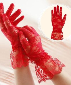 plusnao ウエディンググローブ ブライダルグローブ レディース 女性 手袋 ブライダル用品 ウエディング用品 総レース 透け シースルー 日焼け防止 日よけ 総