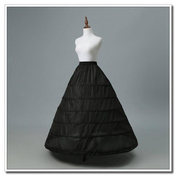 ウェディングドレス用 現代劇演出服用 6段ワイヤー パニエ ドレス用 大人用 ワイヤー入り ロング丈 シンプル ブラック - 画像 (2)
