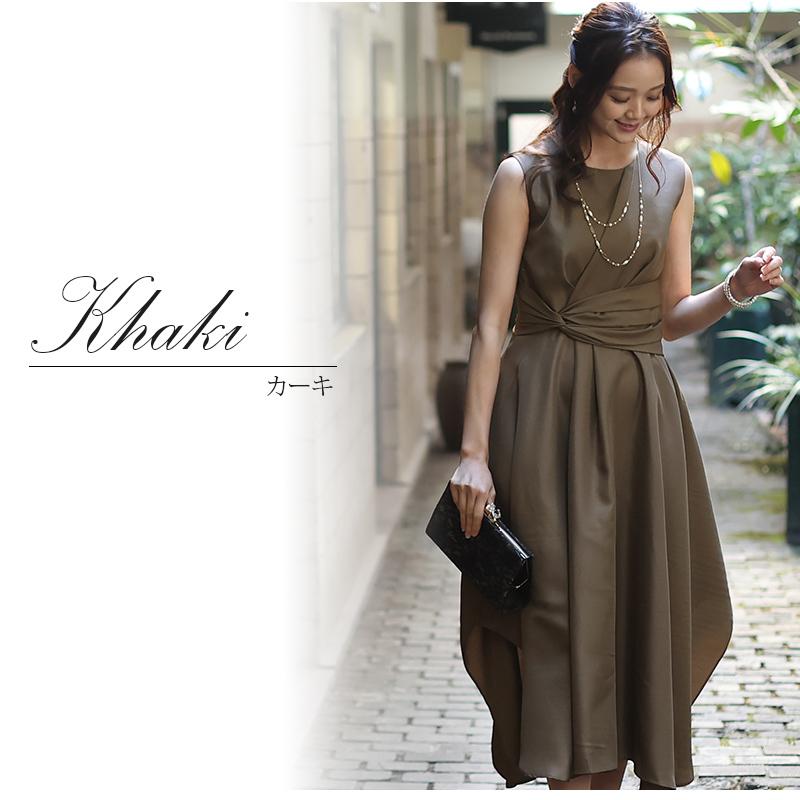 PourVous パーティードレス ミモレ丈 結婚式 ワンピース ドレス フォーマルドレス フォーマル お呼ばれ 服 服装 親族 大きいサイズ 大人 上品 顔合わせ 20代 30代 40代 - 画像 (5)