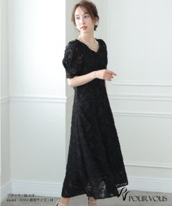 PourVous パーティードレス ワンピース 結婚式 大きいサイズ ドレス 体型カバー フォーマルドレス 小さいサイズ フォーマル お呼ばれ 顔合わせ 上品 小柄 韓国 20代 30代