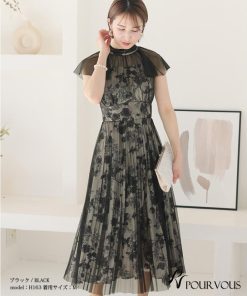 PourVous パーティードレス 結婚式 ワンピース ドレス フォーマルドレス フォーマル 大きいサイズ お呼ばれ 体型カバー 小柄 上品 小さいサイズ 顔合わせ 韓国 20代 30代