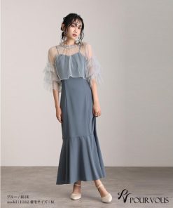 PourVous 体型カバー フォーマルドレス ワンピース 結婚式 小さいサイズ 大きいサイズ 小柄 ドレス 韓国 フォーマル 上品 20代 30代 40代 50代