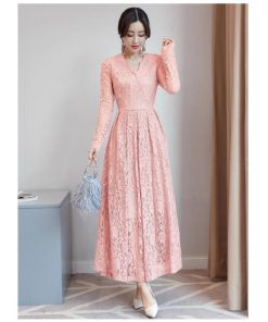 結婚式[]ドレスお呼ばれ30代20代50代40代ワンピースパーティードレス黒ロングドレス総レース袖あり大きいサイズ