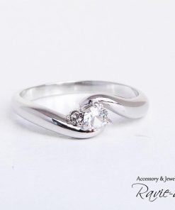 ウェーブデザイン リング 指輪 スワロフスキー 1~28号 無料カラー変更