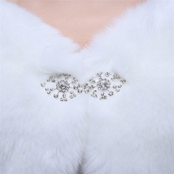 ファーショール 結婚式 ボレロ ウェディング レディース ファー パーティー ショール ドレス 成人式 着物 大判 ストール ファーケープ 厚手 フェイクファー - 画像 (4)