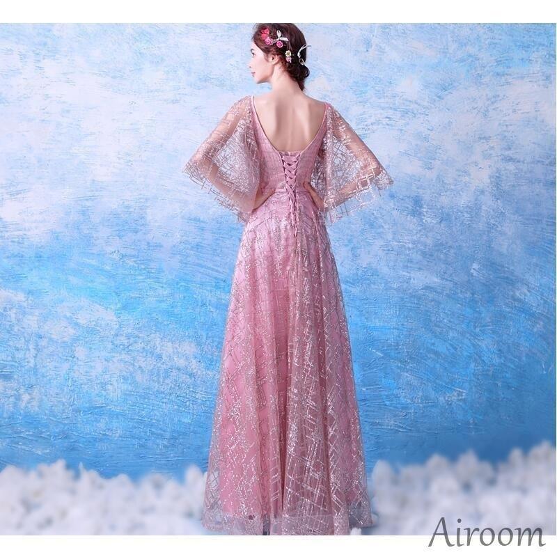 ウェディングドレス エンパイア 二次会ドレス 花嫁ドレス 大きいサイズ パーティー ロングドレス 演奏会 イブニングドレス カラードレス 成人式 - 画像 (2)