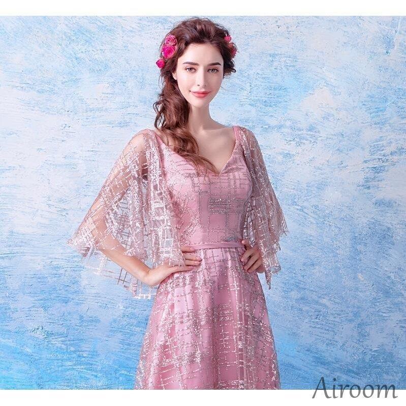 ウェディングドレス エンパイア 二次会ドレス 花嫁ドレス 大きいサイズ パーティー ロングドレス 演奏会 イブニングドレス カラードレス 成人式 - 画像 (3)