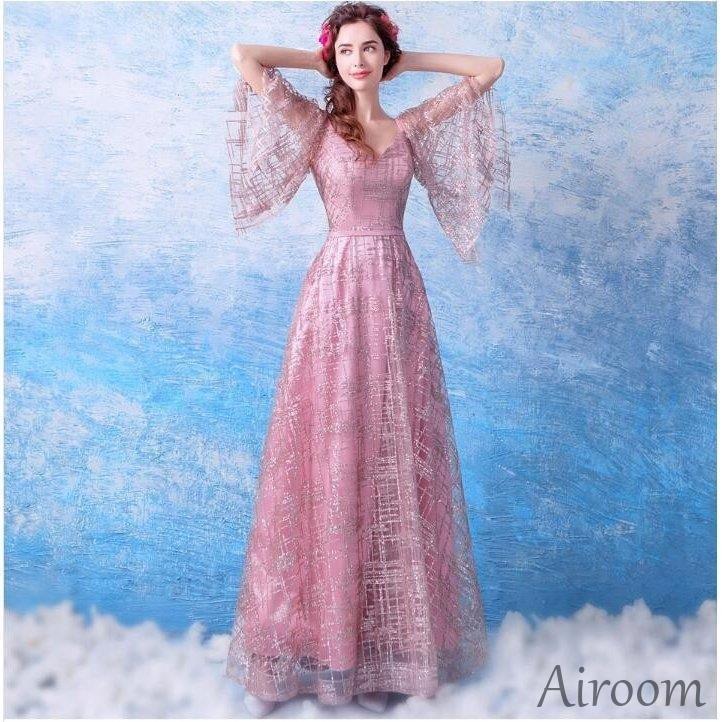 ウェディングドレス エンパイア 二次会ドレス 花嫁ドレス 大きいサイズ パーティー ロングドレス 演奏会 イブニングドレス カラードレス 成人式 - 画像 (5)