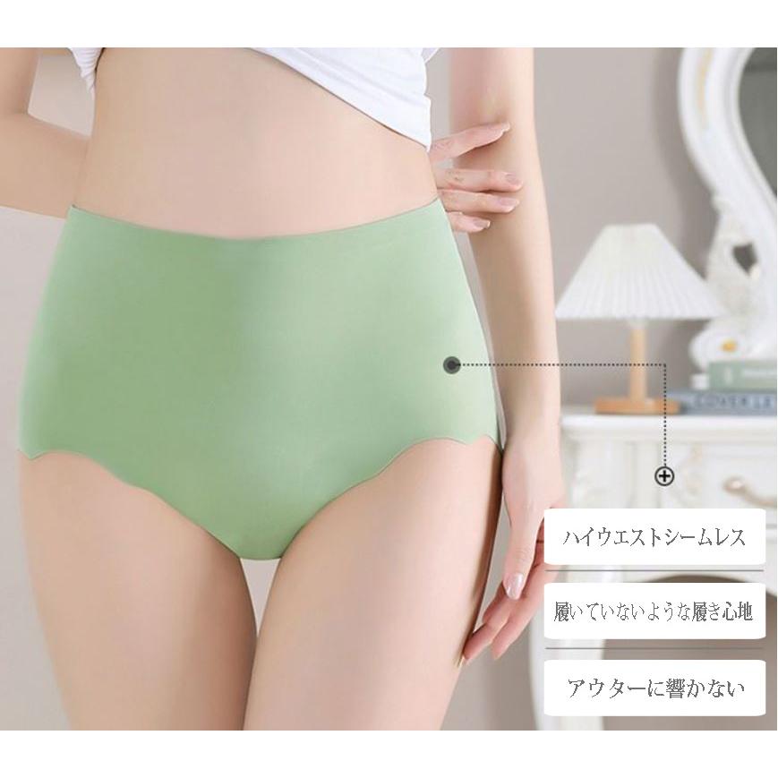 シームレスショーツ セット ハイウエスト シームレスパンツ 5枚セット レディース 深履き 福袋 お腹すっぽり プレーンショーツ M L XLサイズ 大きいサイズ - 画像 (7)