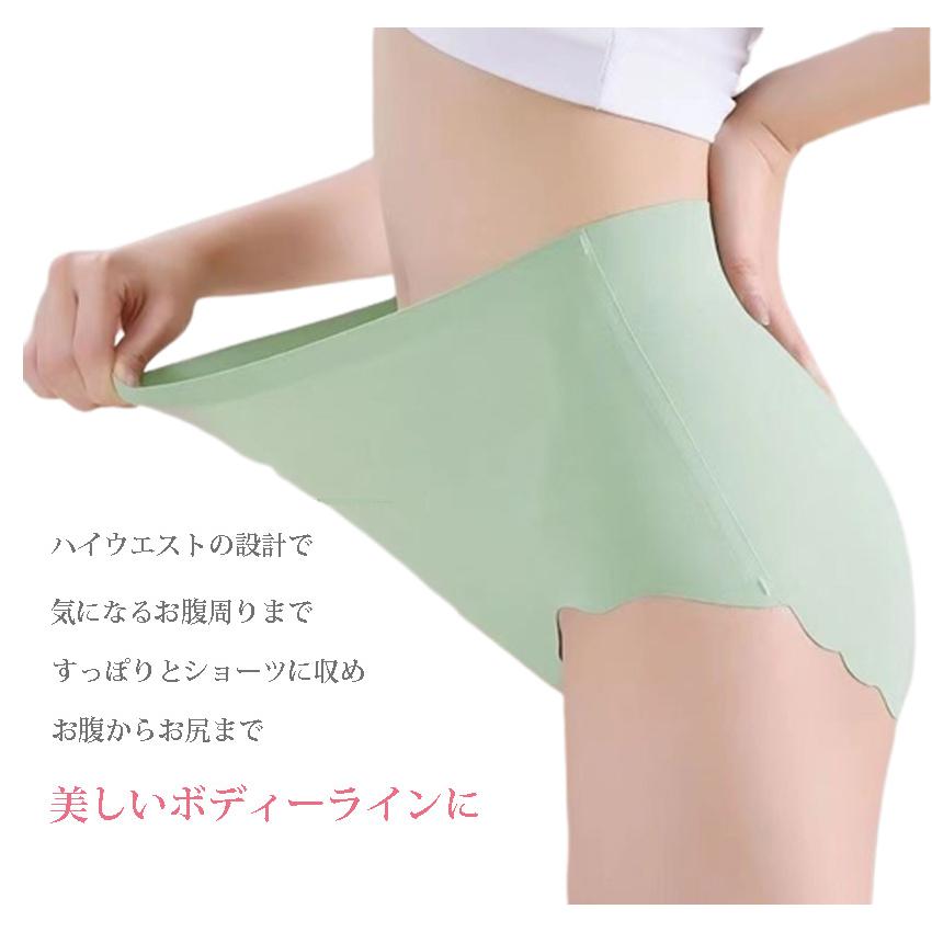 シームレスショーツ セット ハイウエスト シームレスパンツ 5枚セット レディース 深履き 福袋 お腹すっぽり プレーンショーツ M L XLサイズ 大きいサイズ - 画像 (8)